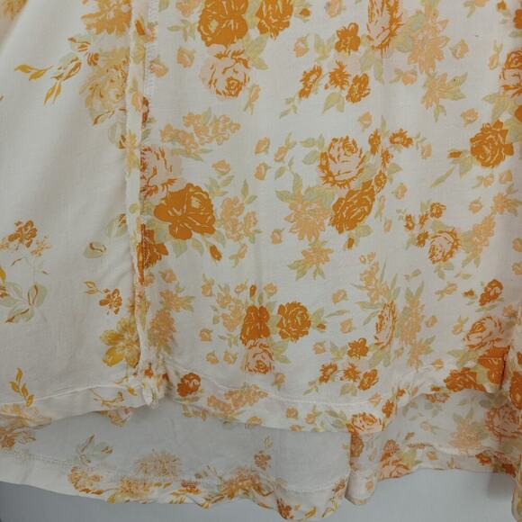Free People Floral Tunic Top Size Small Ruffles Pockets Feminine Boho Romantic - Picture 7 of 13